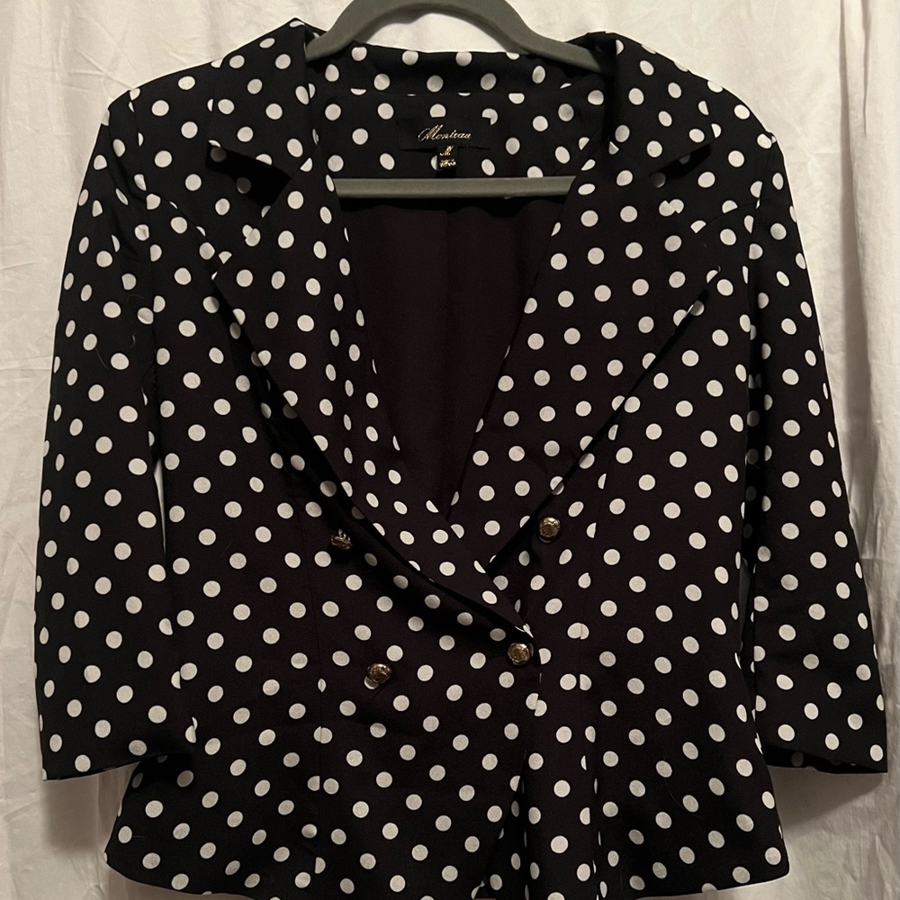 Black and White Polka Dot Blazer